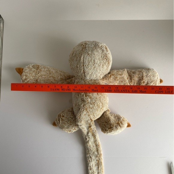 Nanco Sloth Plush 12" Frosty Brown Gold Glitter Eyes Long Tail,‎ Soft, Sensory - Picture 9 of 11